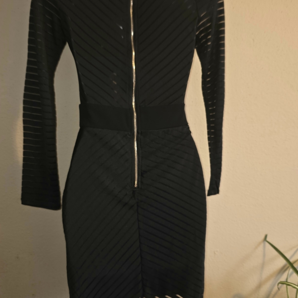 Sexy sheer Black Striped Dress - Picture 4 of 7